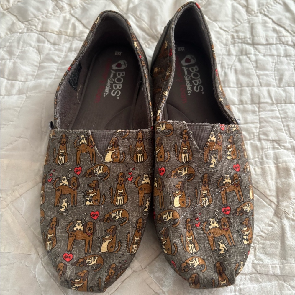 BOBS from Skechers Gray Dog Print Flats
